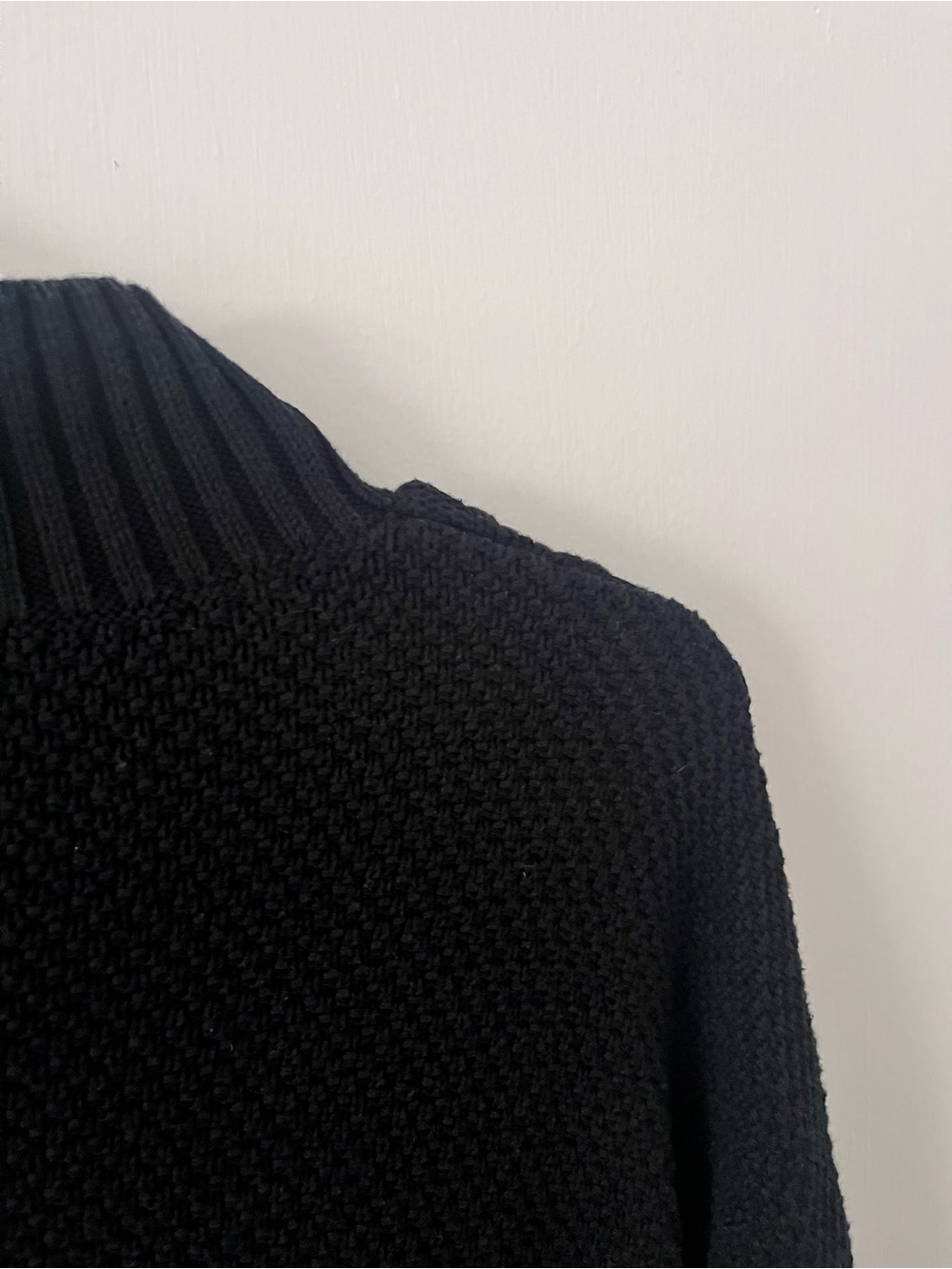 J. Crew Swingy Cable Knit Mockneck Sweater Black Chunky Size Small - Picture 8 of 13